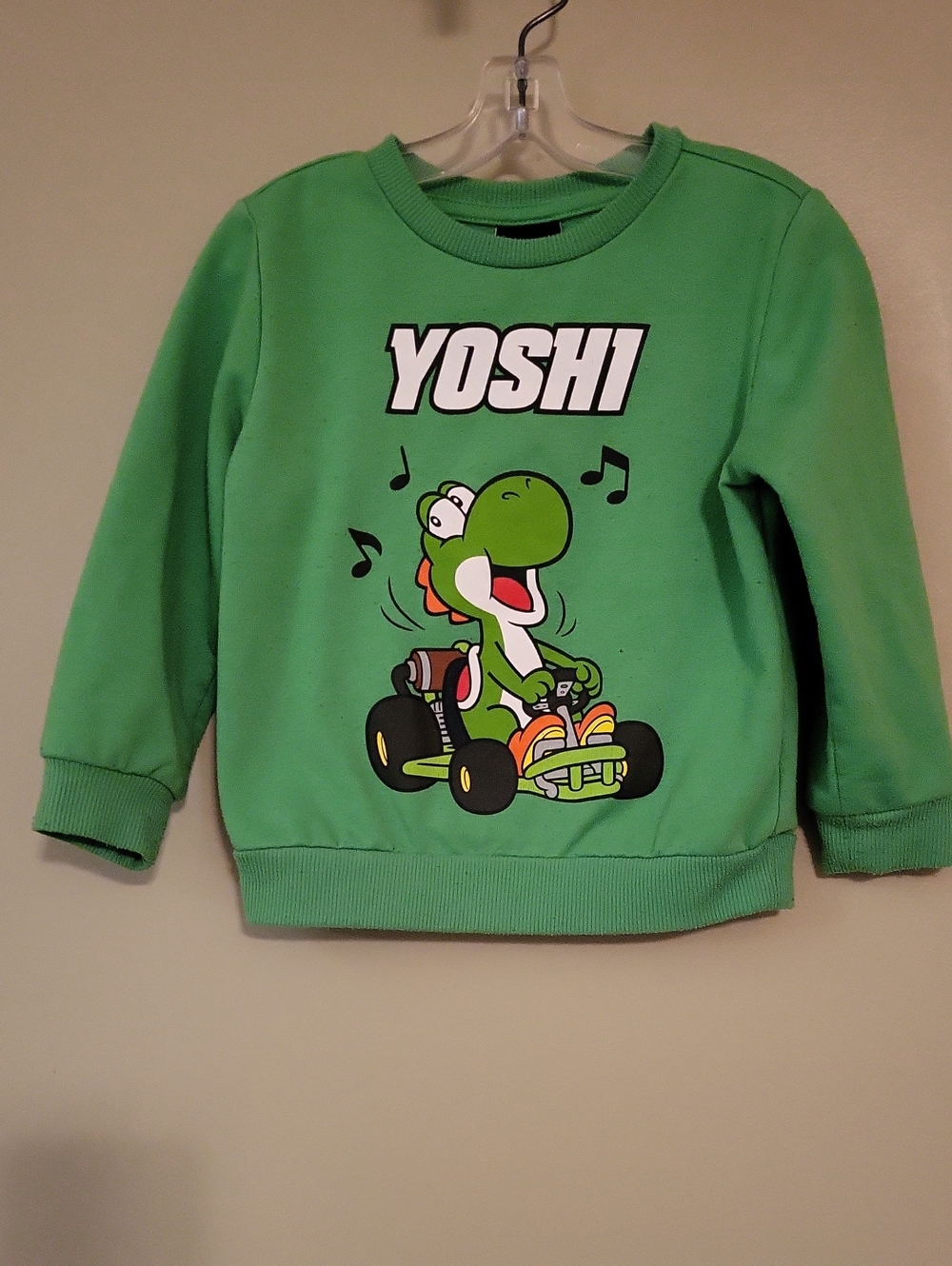 Mariokart Yoshi bright green sweatshirt